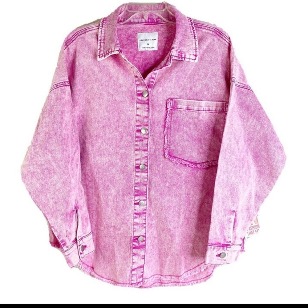 Celebrity pink shacket